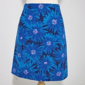Blue Floral A-Line Skirt